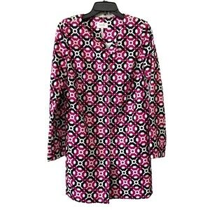 Laundry By Shelli Segal Womens Size 4 Multicolor Geometric Print Jacket Duster